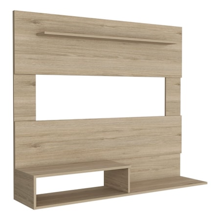 Tuhome Beijing Floating Entertainment Center, Superior Shelf, 2 Shelves, Space For TV's up 55in. Light Pine PLR7889